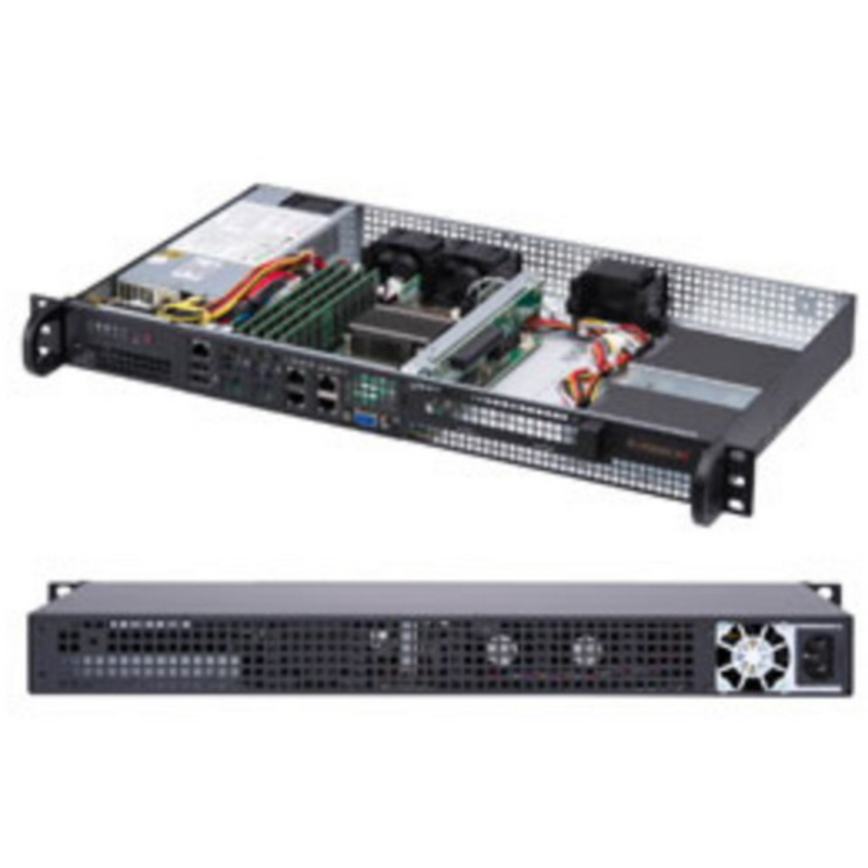 Сервер Supermicro SuperServer 1U 5019A-FTN4 Intel Atom C3758/ no DIMM(4)/ SATARAID HDD(2)LFF/ 4xGbE/1xFH, M2/ 1x200W
