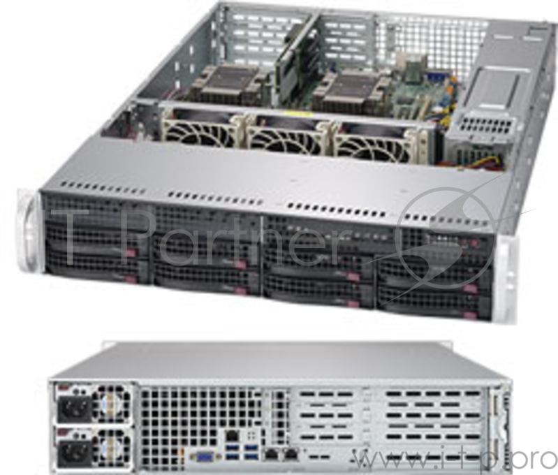 Сервер Supermicro SuperServer 2U 6029P-WTR noCPU(2)Scalable/TDP 70-205W/ no DIMM(12)/ SATARAID HDD(8)LFF/ 2xGbE/ 4xFH, 2xLP, M2/ 2x1000W