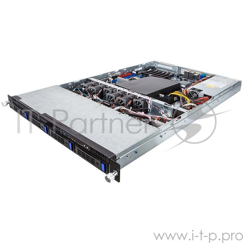 Сервер Gigabyte 1U Rackmount Server R160-D60, MD60-SC1, 4 x 3.5 HDD bays, single PSU 500W Platinum