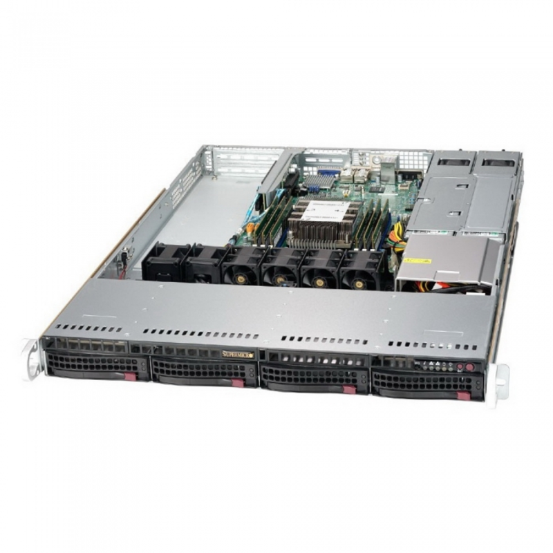 Supermicro server barebone SYS-5019C-WR 1U, Single Socket H4 E-2100 series, 4 DIMM slots, 4 Hot-swap 3.5