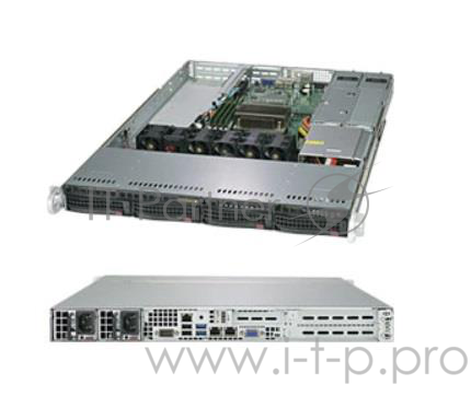 Supermicro server barebone SYS-5019C-WR 1U, Single Socket H4 E-2100 series, 4 DIMM slots, 4 Hot-swap 3.5