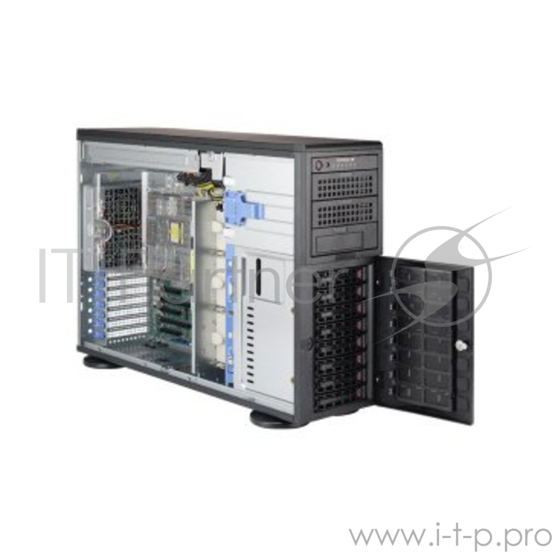 Сервер Supermicro SuperServer AS-4023S-TRT, 4U, 8x hot-swap 3.5'' SATA3 drive bays, 2x AMD EPYC, 2x 10GBase-T LAN, 1280W Redundant PS Platinum