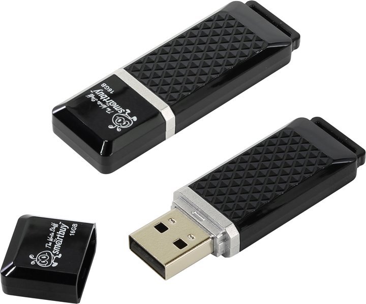 Носитель информации Smartbuy USB Drive 16Gb Quartz series Black SB16GBQZ-K