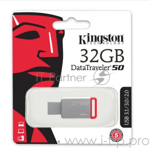 Носитель информации Kingston USB Drive 32Gb DT50/32GB {USB3.1}