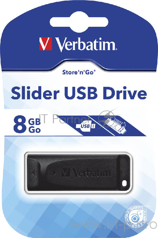 носитель информации Verbatim USB Drive 16Gb Store N Go Slider 98696 {USB2.0}