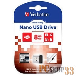 носитель информации Verbatim USB Drive 8Gb Store 'N' Stay Nano 097463 {USB2.0}