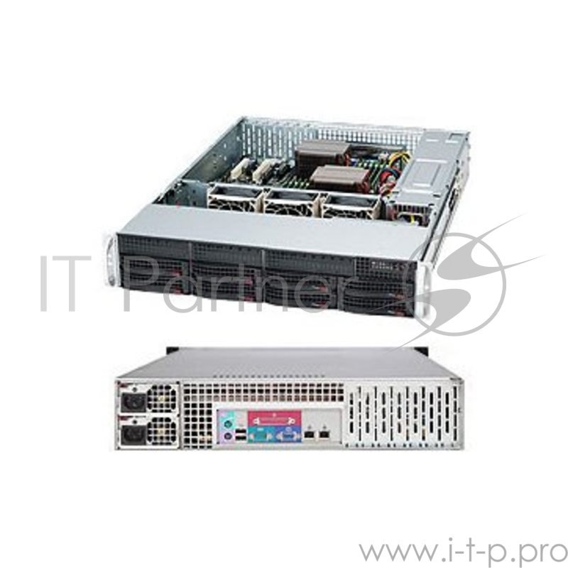 Шасси Supermicro Chassis SUPERMICRO SuperChassis CSE-825TQ-R740LPB, 2U Rack-Mountable, 8x3.5