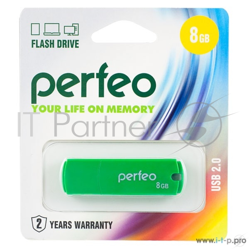 Носитель информации Perfeo USB Drive 8GB C05 Green PF-C05G008