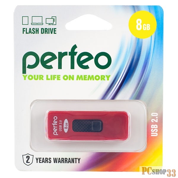 Носитель информации Perfeo USB Drive 8GB S05 Red PF-S05R008 USB3.0