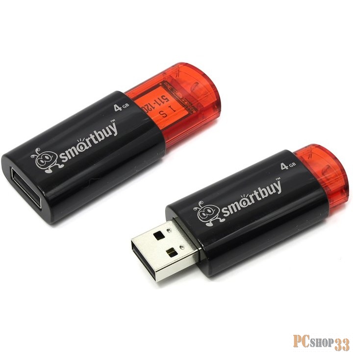 Носитель информации Smartbuy USB Drive 4Gb Click Black SB4GBCL-K