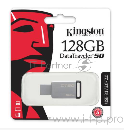 Носитель информации Kingston USB Drive 128Gb DT50/128GB {USB3.1}