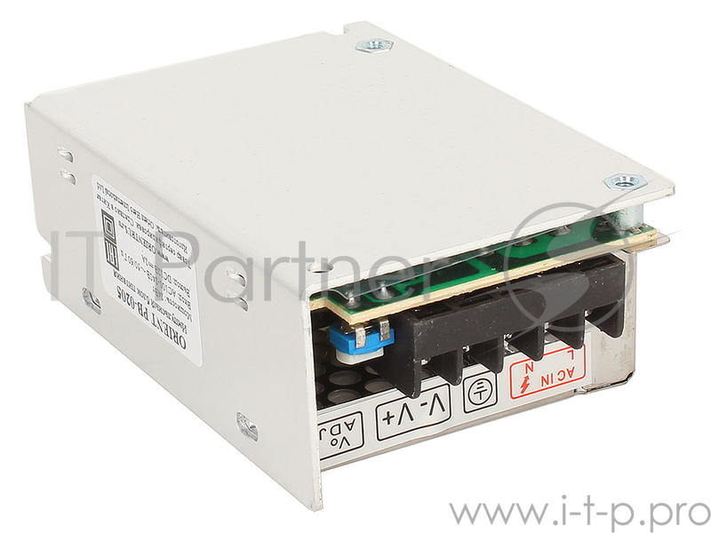 Блок питания ORIENT PB-0205 Импульсный блок питания, AC 100-240V/ DC 12V, 2.0A, стабилизированный, защита от КЗ и перегрузки, ручная рег-ка Uвых, винт