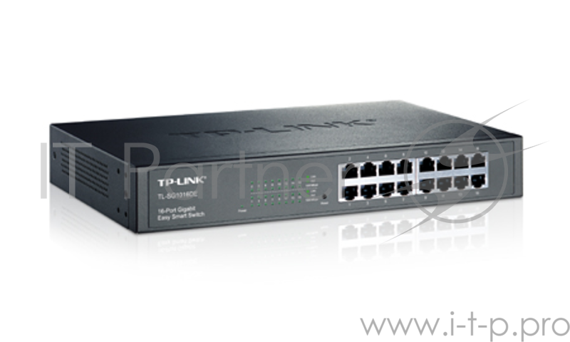 Сетевое оборудование TP-Link SMB TL-SG1016DE 16-Port Gigabit Easy Smart Switch, 16 10/100/100Mbps RJ45 ports, MTU/Port/Tag-based VLAN, QoS, IGMP Snooping