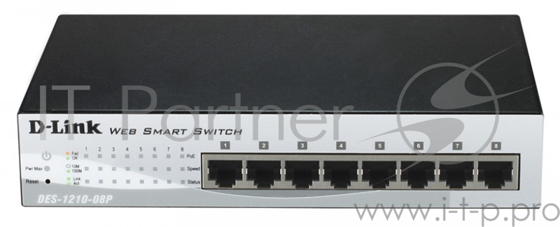 Коммутатор D-Link DES-1210-08P управляемый 8x10/100BASE-TX