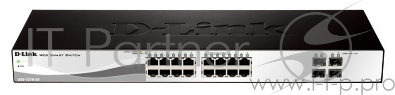 Сетевое оборудование D-Link DGS-1210-20/B1A/C1A Настраиваемый коммутатор WebSmart с 16 портами 10/100/1000Base-T и 4 портами 1000Base-X SFP