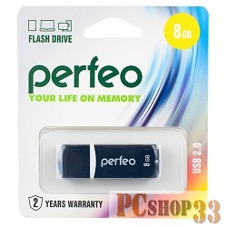 Носитель информации Perfeo USB Drive 8GB C02 Black PF-C02B008
