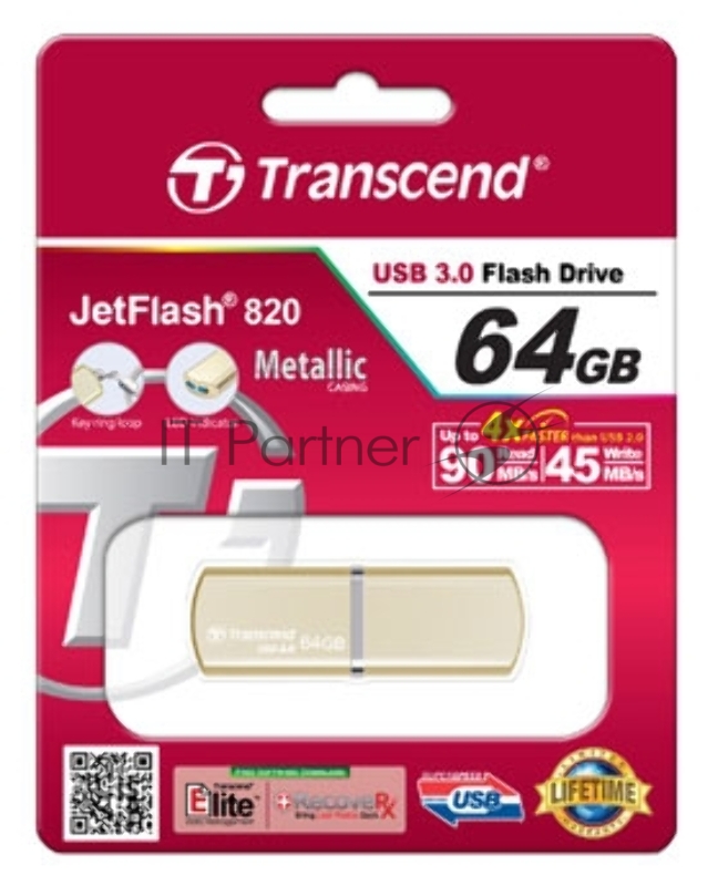 Носитель информации Transcend USB Drive 64Gb JetFlash 820 TS64GJF820G {USB 3.0}