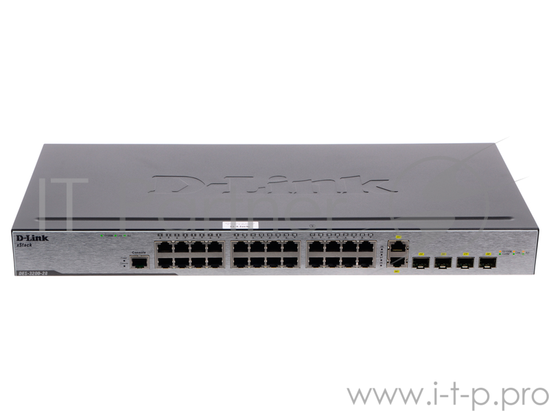 Коммутатор D-Link Switch DES-3200-28 Управляемый коммутатор 24x10/100Mbps, 2 Combo 1000BASE-T/SFP, 19''''