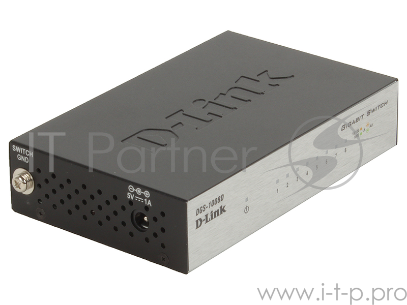 Коммутатор D-Link DGS-1008D Неуправляемый с 8 портами 10/100/1000 Base-T и функцией энергосбережения