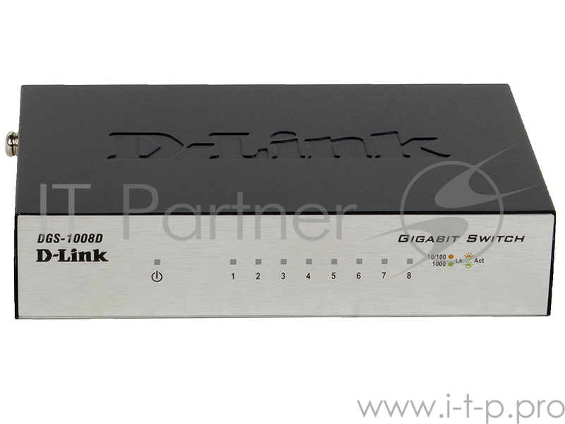 Коммутатор D-Link DGS-1008D Неуправляемый с 8 портами 10/100/1000 Base-T и функцией энергосбережения