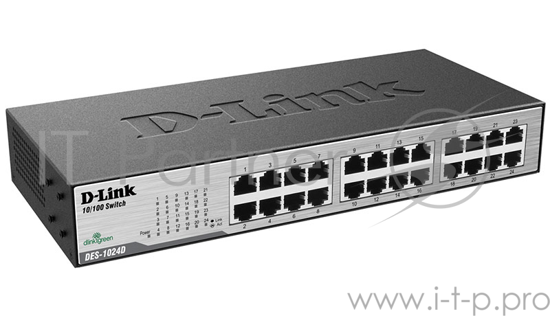 Сетевое оборудование D-Link DES-1024D/F1A/F1B Неуправляемый коммутатор с 24 портами 10/100BASE-TX и функцией энергосбережения