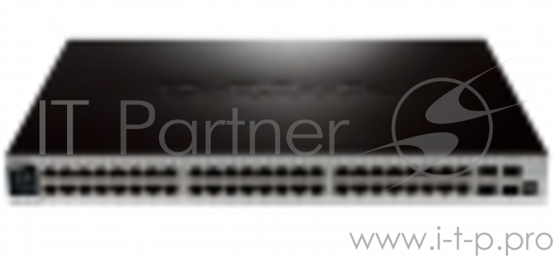 Сетевое оборудование D-Link DGS-3420-52P/B1A Управляемый стекируемый коммутатор уровня 2+ с 48 портами 10/100/1000Base-T с поддержкой PoE и 4 портами 10GBase-X SFP+