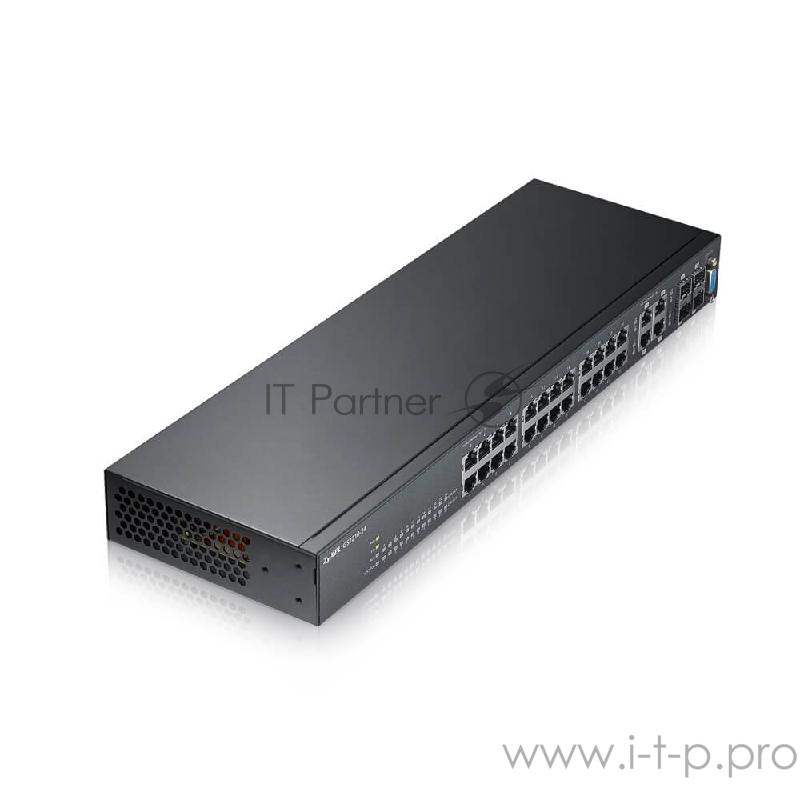 Сетевое оборудование ZyXEL GS2210-24 24-портовый управляемый коммутатор Gigabit Ethernet с 4 SFP-слотами совмещенными с разъемами RJ-45