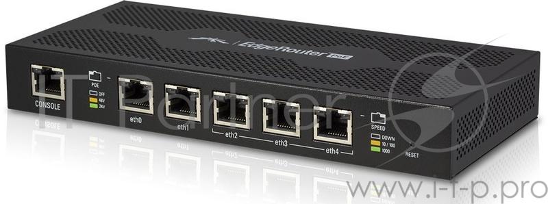 Сетевое оборудование UBIQUITI ERPoe-5(EU) 5 GE (5 гигабитных Ethernet портов с поддержкой POE), 512 MB DDR2 RAM, Dual?Core 500 MHz, MIPS64 с аппаратным ускорением для обработки пакетов