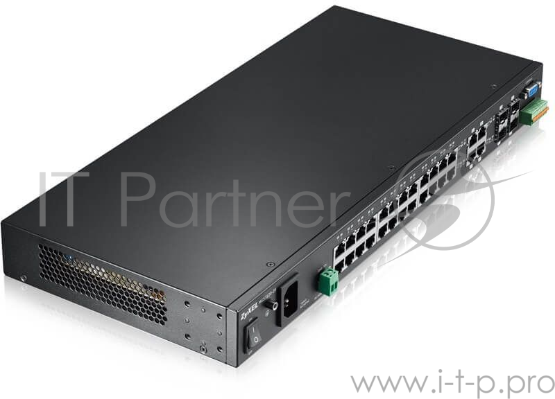 Коммутатор ZyXEL MGS3520-28 Управляемый коммутатор Metro Gigabit Ethernet с 28 разъемами RJ-45 из которых 4 совмещены с SFP-слотами