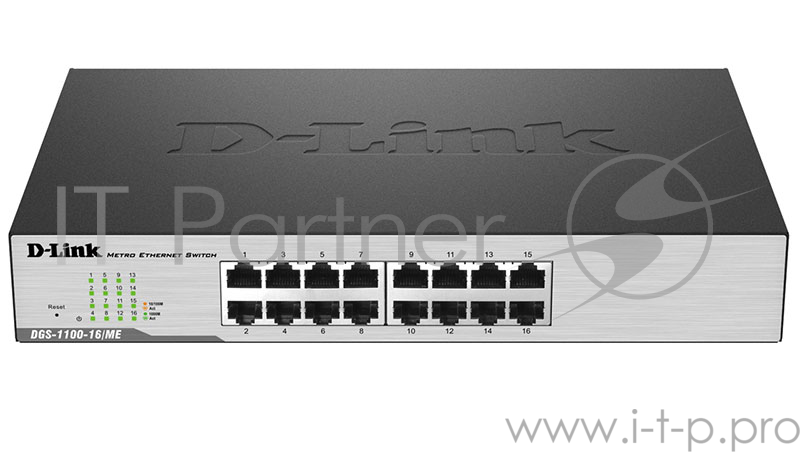 Сетевое оборудование D-Link DGS-1100-16/ME/B1A Настраиваемый коммутатор 2 уровня с 16 портами 10/100/1000Base-T
