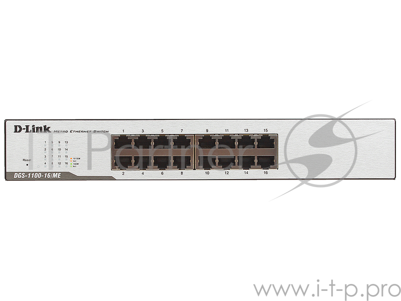 Сетевое оборудование D-Link DGS-1100-16/ME/B1A Настраиваемый коммутатор 2 уровня с 16 портами 10/100/1000Base-T