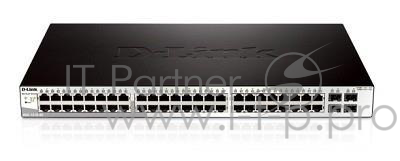 Сетевое оборудование D-Link DGS-1210-52MP/C1A Настраиваемый коммутатор Web Smart с 48 портами 10/100/1000Base-T с поддержкой РоЕ и 4 портами 1000Base-X SFP