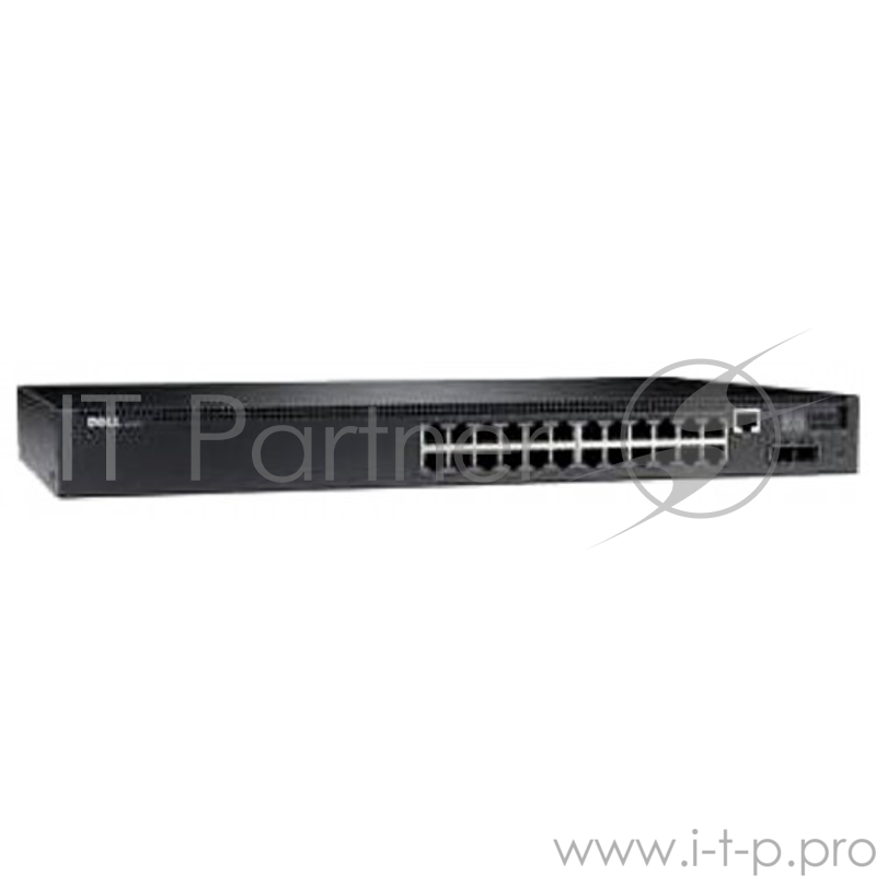 DELL Networking N2024P, L2, POE+, 24x 1GbE + 2x 10GbE SFP+ fixed ports, Stacking, IO to PSU air, AC, 3YPSNBD
