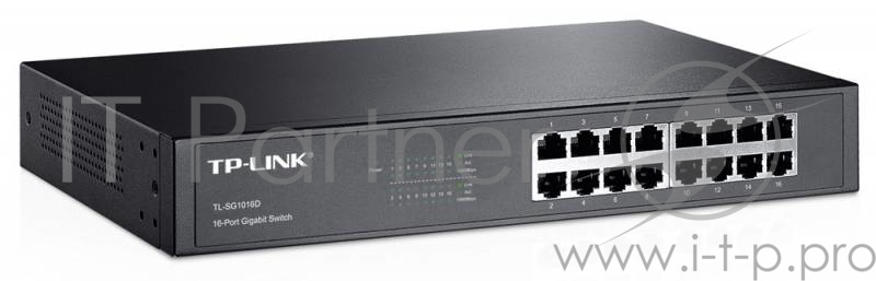 Коммутатор TP-Link SMB TL-SG1016D неуправляемый настольный/19U 16x10/100/1000BASE-T