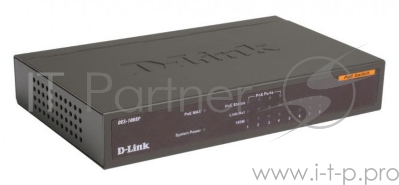 Коммутатор D-Link DES-1008P/C1A неуправляемый настольный 8x10/100BASE-TX