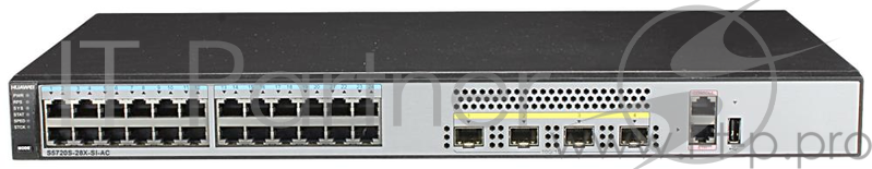 Коммутатор Huawei S5720S-28X-SI-AC(24 Ethernet 10/100/1000 ports,4 10 Gig SFP+,AC 110/220V)