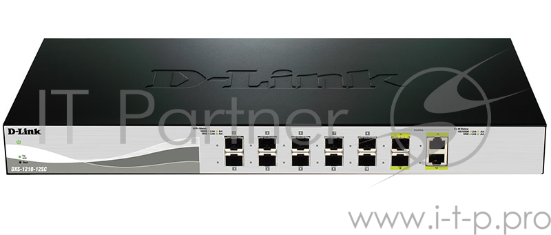 Коммутатор D-Link DXS-1210-12SC, 10 Gigabit Ethernet Smart Switch with 10-port 10G SFP+ and 2-port 10GBASE-T/SFP