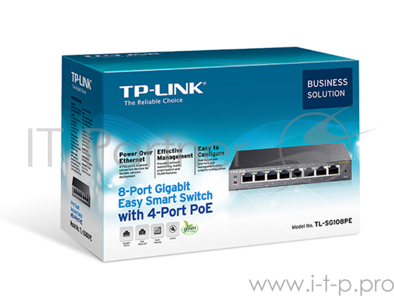 Коммутатор TP-LINK SMB TL-SG108PE Easy Smart гигабитный 8-портовый коммутатор с 4 портами PoE