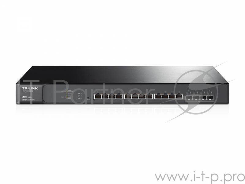 Коммутатор TP-Link SMB T1700X-16TS управляемый 19U 12x10/100/1000BASE-T 4x10GBASE-T/SFP+