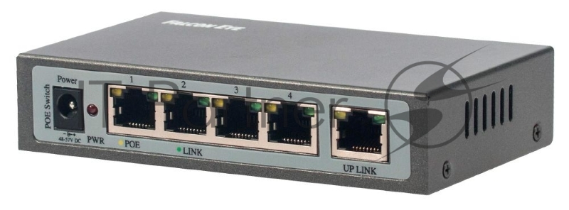 Сетевой коммутатор FE-104POE-S 5 портов 10/100 Мбит/с (IEEE802.3u 100BaseTX) из них 4 c поддержкой PoE (IEEE802.3at) до 15,4Вт на порт (HI POE), Сумма