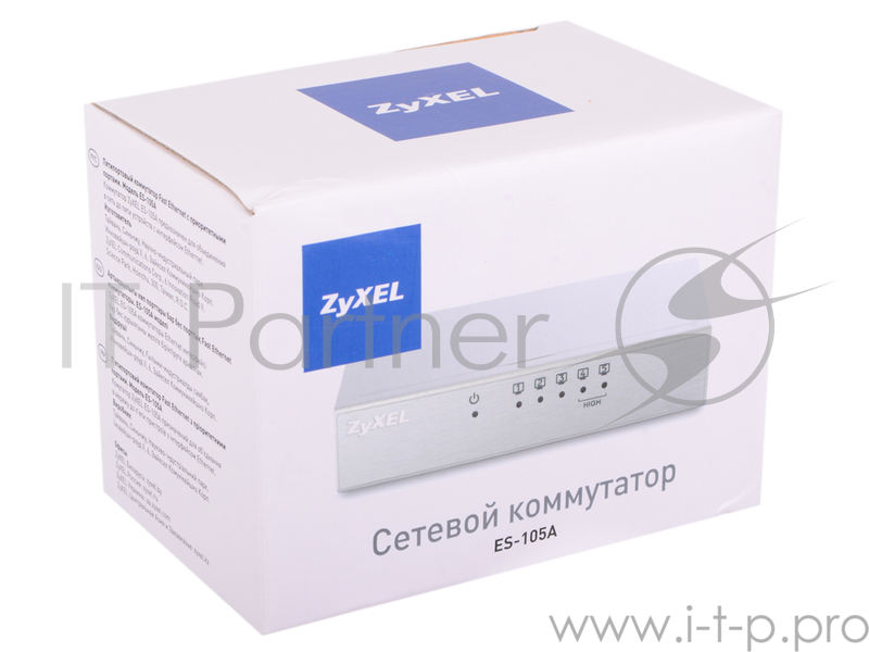 Коммутатор ZyXEL ES-105A_V2 Пятипортовый коммутатор Fast Ethernet с двумя приоритетными портами
