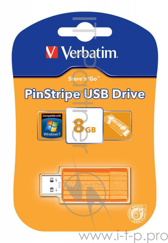 носитель информации Verbatim USB Drive 8Gb Pin Stripe Volcanic Orange 47389 {USB2.0}