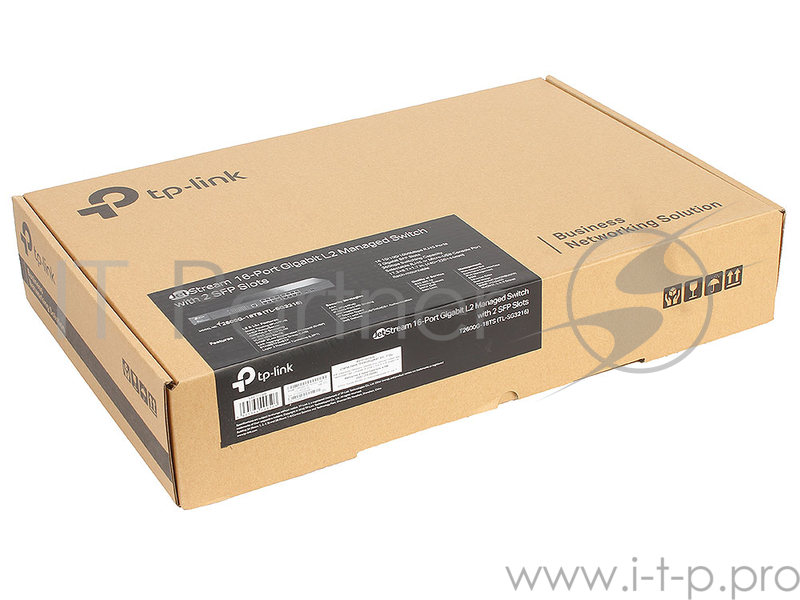 Коммутатор TP-LINK SMB T2600G-18TS (TL-SG3216) JetStream 16-портовый гигабитный управляемый коммутатор 2 уровня с 2 SFP-слотами