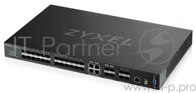 Коммутатор Zyxel XGS4600-32F L3 Managed Switch, 24 port Gig SFP, 4 dual pers. and 4x 10G SFP+, stackable, dual PSU