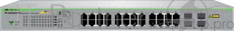 Коммутатор Allied Telesis 24 port 10/100/1000TX PoE+ plus 4 x 100/1000 SFP, WebSmart Switch, 185W PoE budget, EU Power Cord