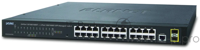 Коммутатор GS-4210-24T2S управляемый коммутатор IPv4/IPv6, 24-Port 10/100/1000Base-T + 2-Port 100/1000MBPS SFP L2/L4 SNMP Manageable Gigabit Ethernet Switch