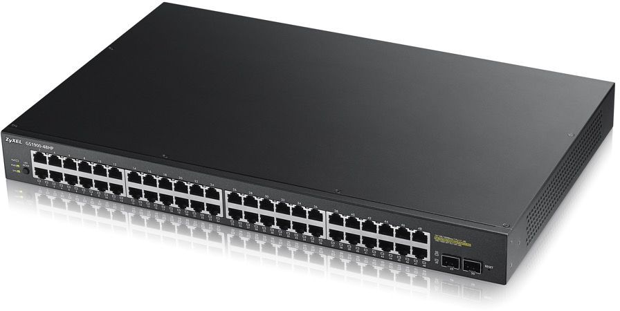 Коммутатор Zyxel GS1900-48HP, 48-port GbE L2 Smart Switch, 170 Watt rackmount