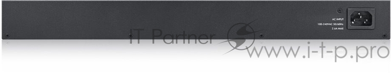 Коммутатор Zyxel GS1900-48HP, 48-port GbE L2 Smart Switch, 170 Watt rackmount