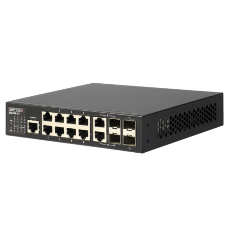 Коммутатор ECS4100-12T Edge-corE 8 x GE + 2CG + 2 100/1000 SFP L2+ Switch, fan-less design {5}