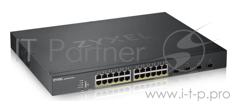 Коммутатор ZYXEL XGS1930-28HP Hybrid Smart L2+ switch PoE+ Zyxel Nebula Flex, 24xGE PoE+, 4xSFP+, budget PoE 375W, Standalone / cloud management